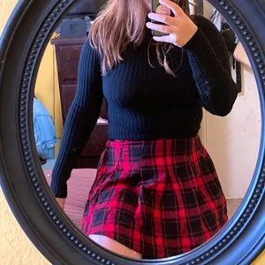 🤑High waisted pleated Plaid Mini Skirt
